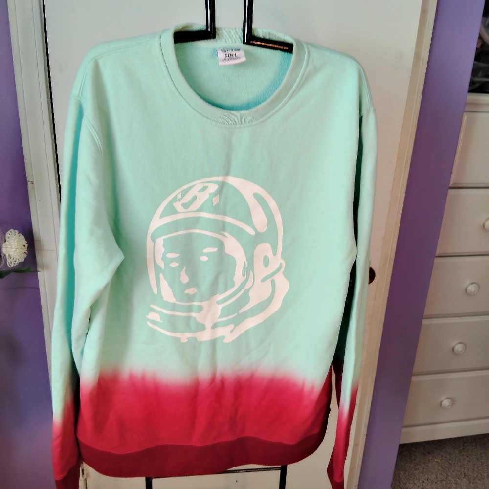 Billionaire Boys Club Mint Green to Red Dip-Dye Astronaut Crewneck